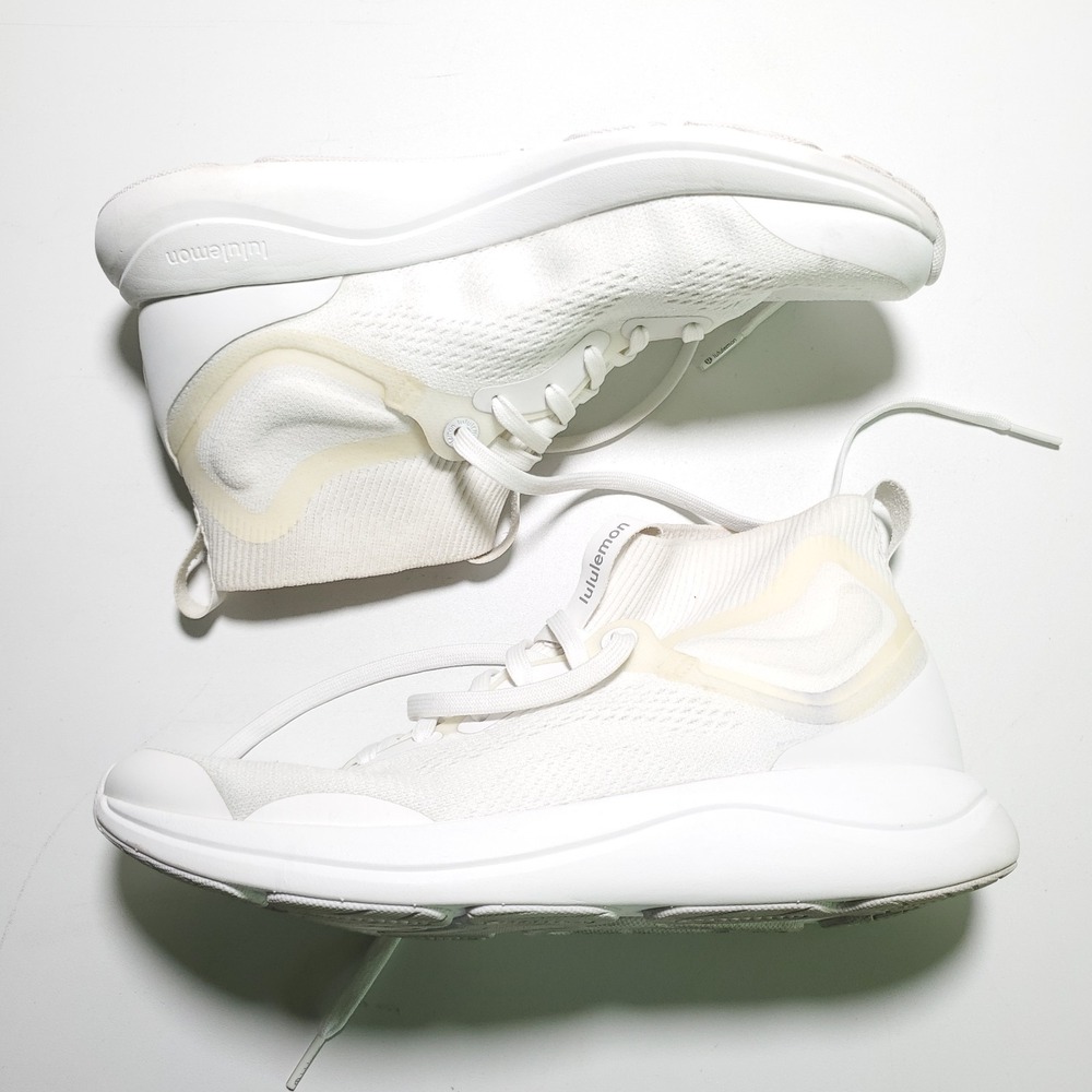 Lululemon Women's 9.5 Chargefeel Workout Mid White Sneakers Shoes